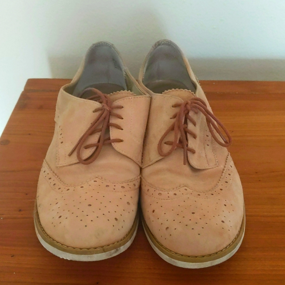 Blush pink Oxford brogues